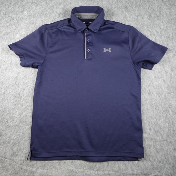 Under Armour Other - Under Armour Polo Shirt Mens Medium Blue Tech Golf HeatGear Loose Short Sleeve